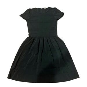 J Mclaughlin Women Medium Black Grace‎ Cap Sleeve Round Neck Dress Formal